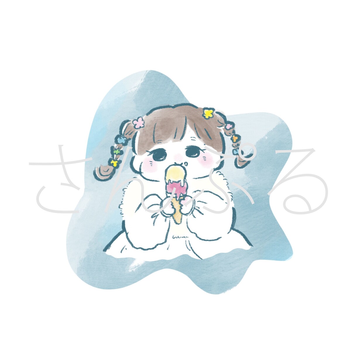 やさしい似顔絵アイコン描きます 鉛筆と水彩タッチで描いたやさしい似顔絵アイコンを作成します。 イメージ6