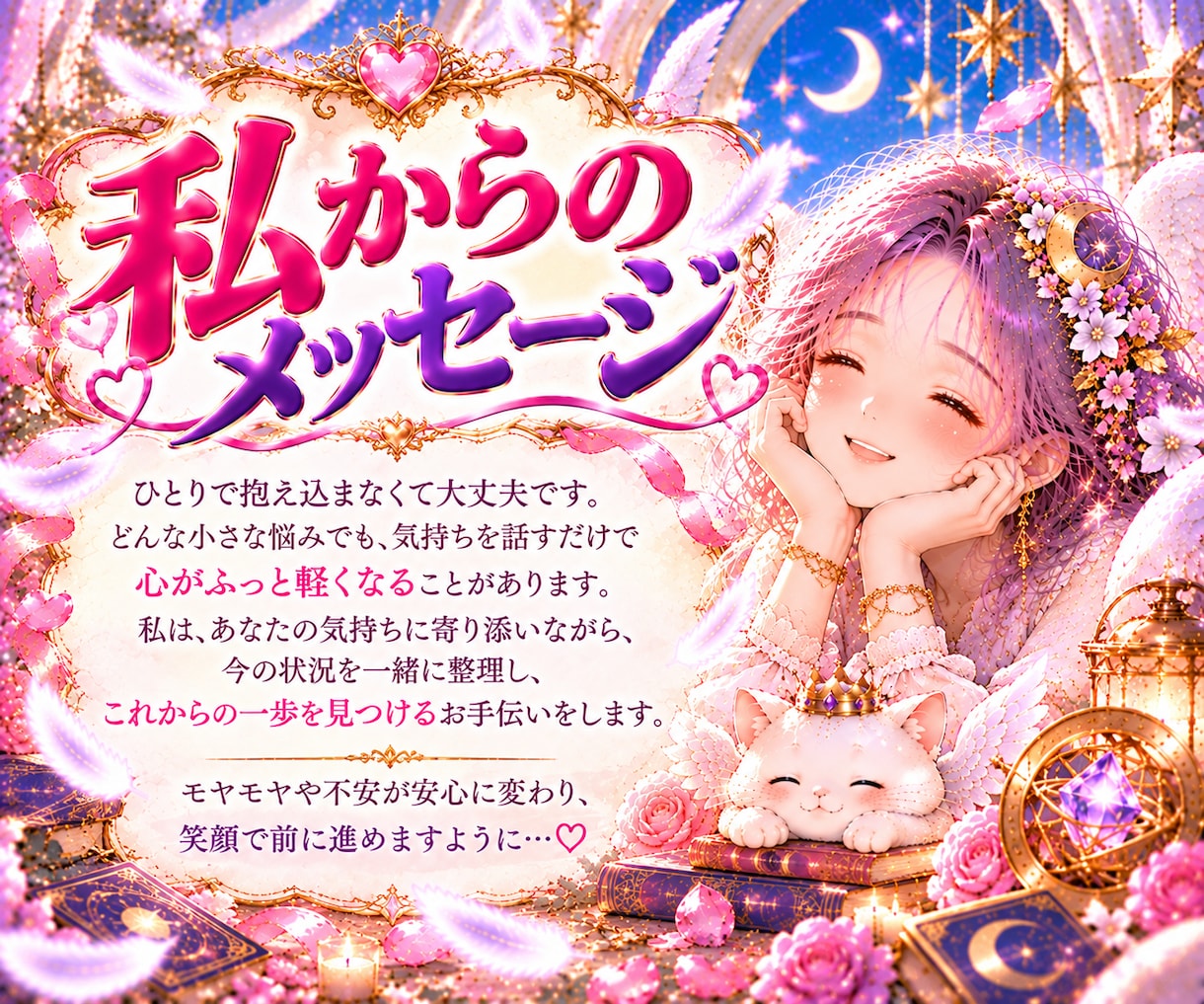 迷ったらここ！60分どんなお悩みも幅広く鑑定します 恋愛・仕事・人生の悩みなど何個でも鑑定可能！沢山聞きたい方へ イメージ4