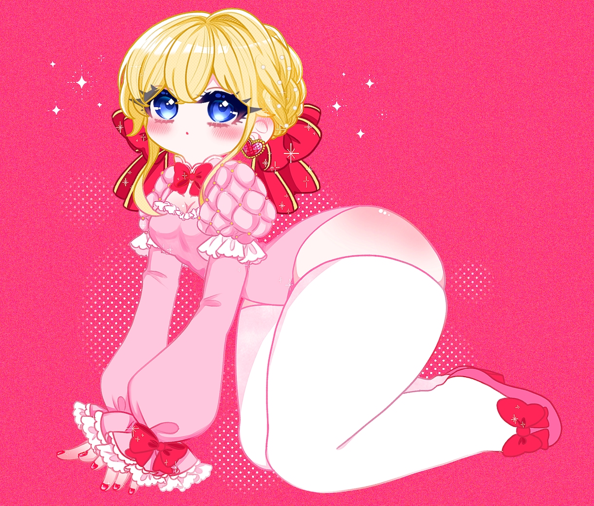 太ももが魅力的な可愛いイラストをお届けします 商用利用OK！SNSや衣装デザイン、グッズ制作お任せ下さい！ イメージ4