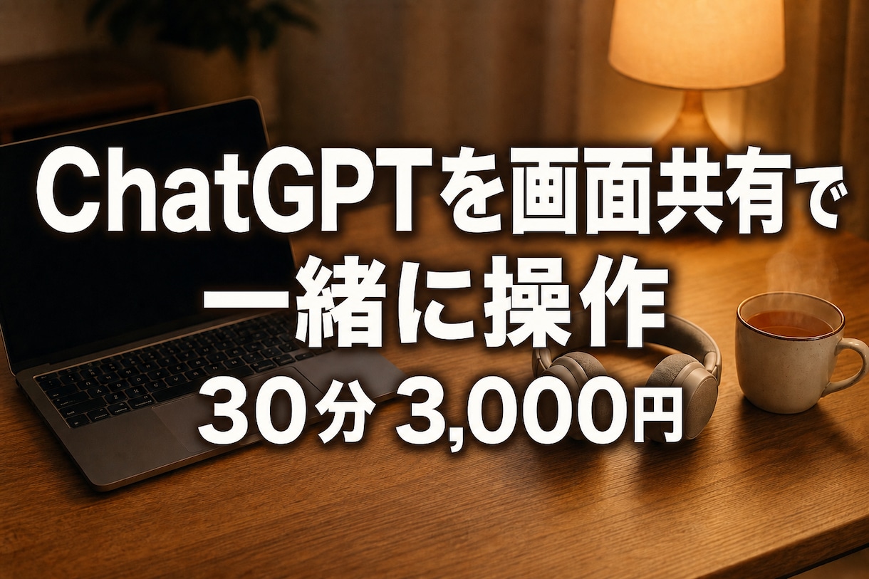 ChatGPT お試し30分｜画面共有で教えます 初歩的な質問、何度でも大丈夫。まず30分だけ試せます イメージ1