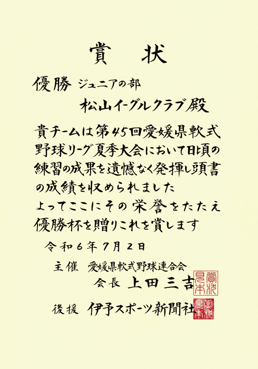 プロ賞状技法士が表彰状などの賞状を全文手書きします 企業・行政機関のみならず、大切な方への贈り物としても！ イメージ7