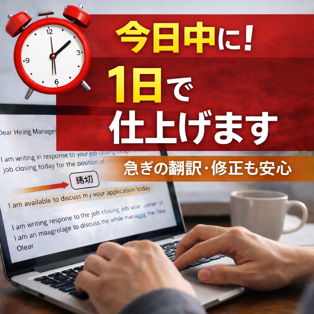 英語⇄日本語 翻訳／自然な英文作成します ビジネスメール、応募文、日常英語対応 イメージ1