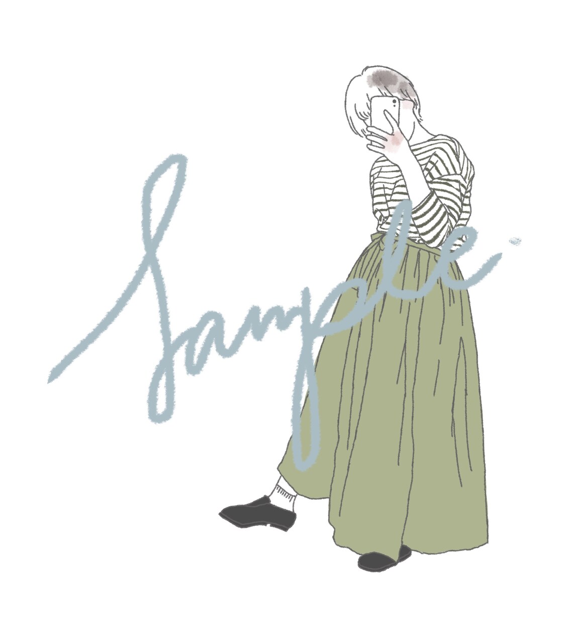 SNSアイコン 描きます シンプル 希望の差し色でお作りします イメージ1