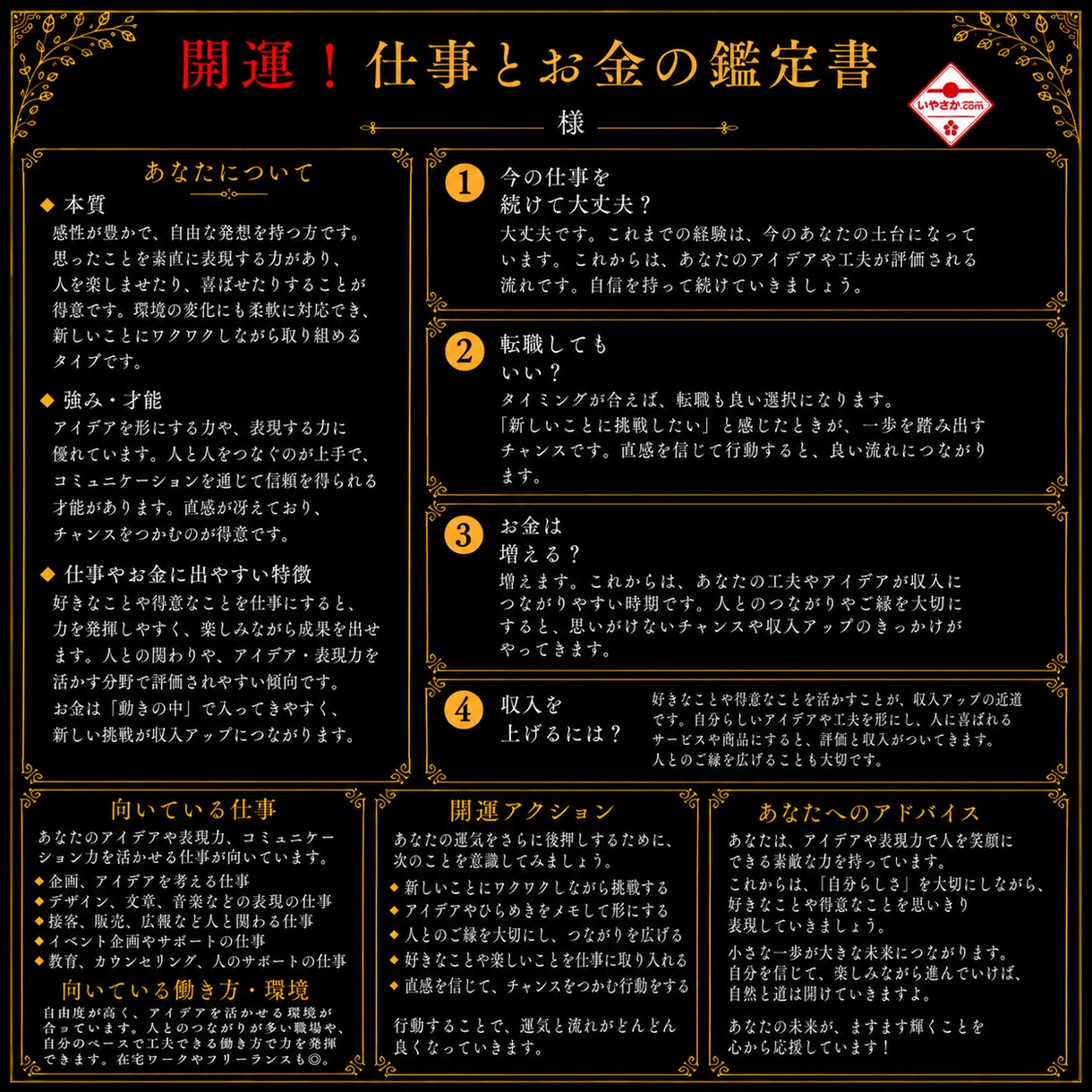 才能を見つけ収入アップへ導きます あなただけの成功パターンを読み解きます イメージ2