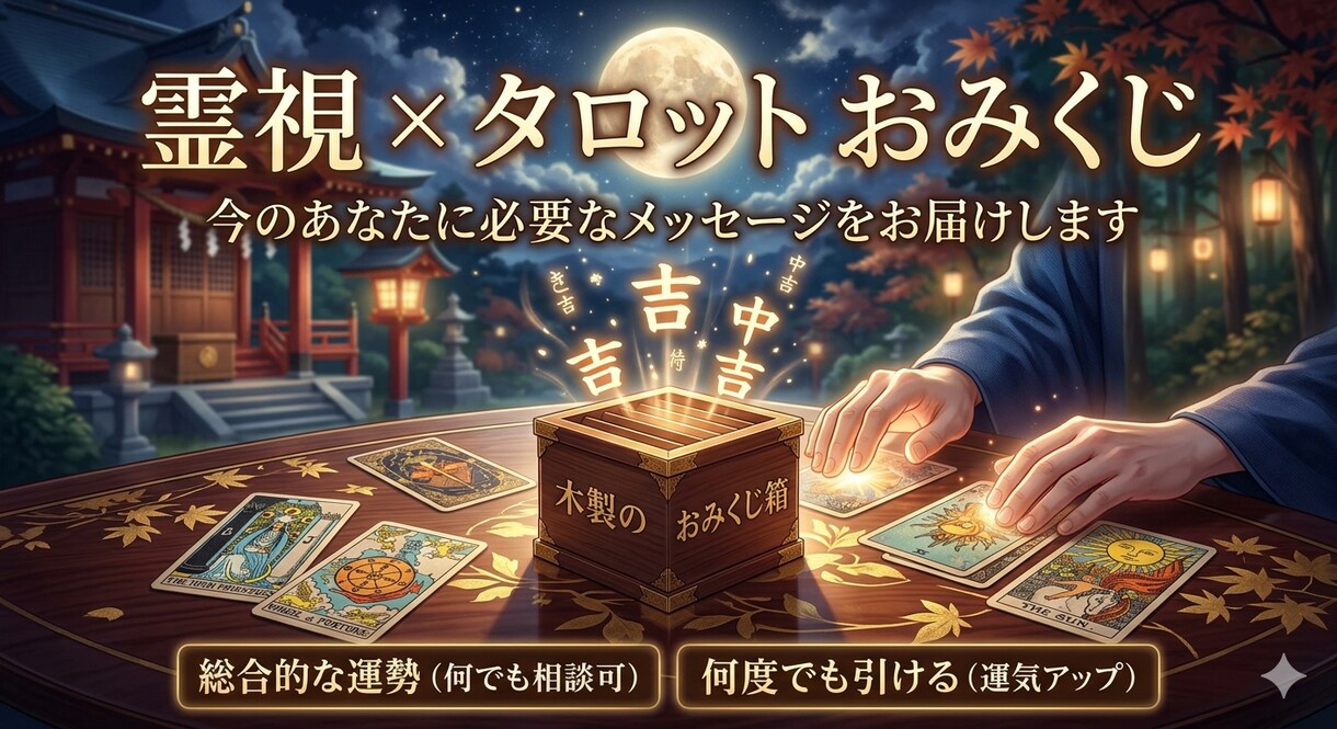 霊視×タロットによるおみくじを行います 今一番必要な導きのカードを引いて詳細メッセージをお伝え イメージ1