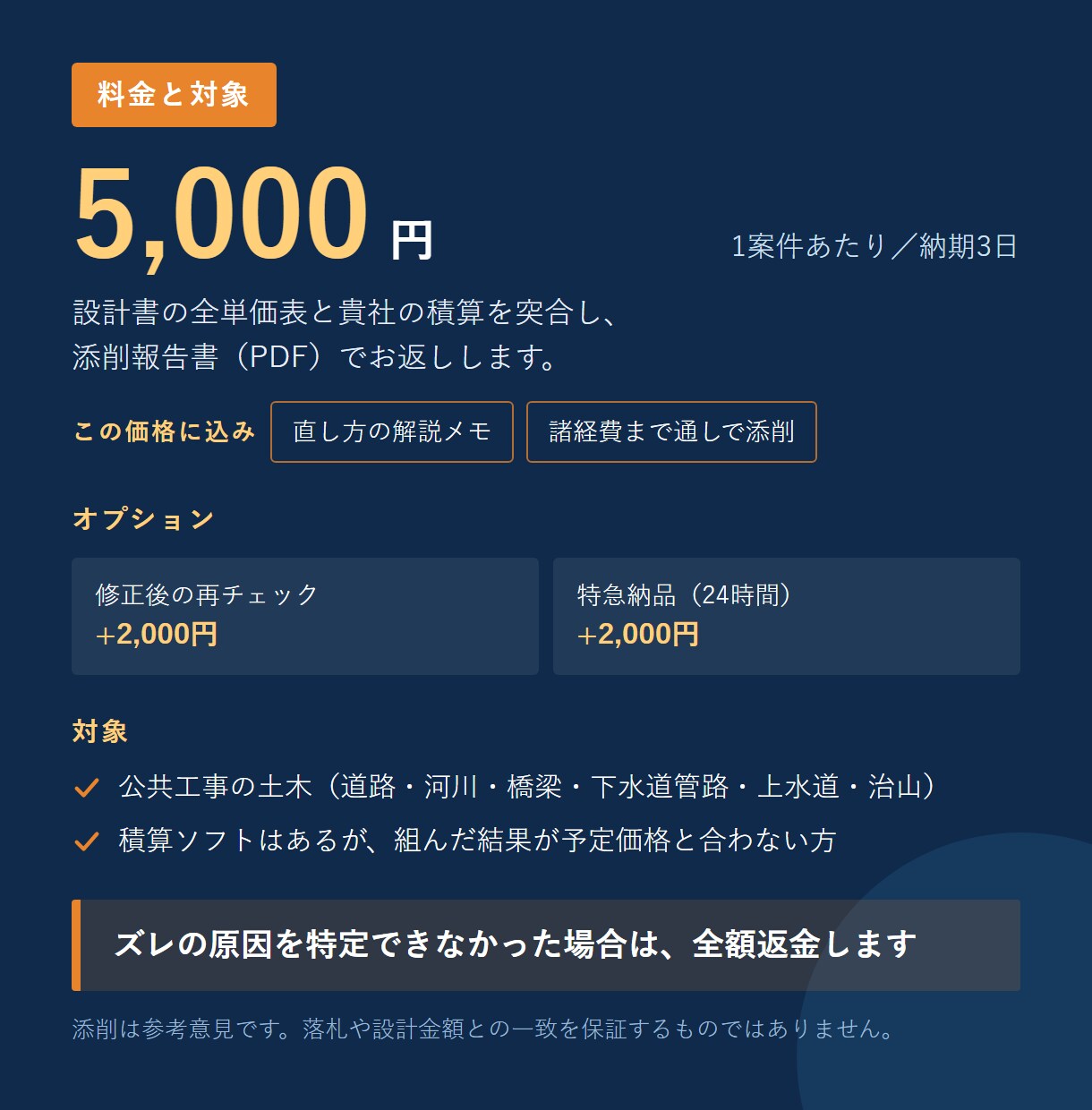 公共工事の積算を添削して不足原因を特定します 予定価格と合わない原因を行単位で特定。直すのは5分 イメージ3