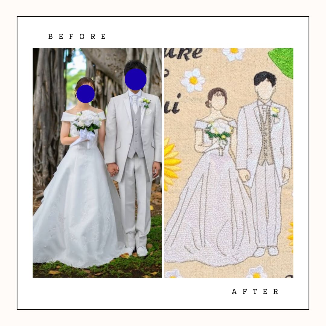 ガーデン結婚式にマッチするウェルカムボード作ります 『ガーデンウェディング』に！刺繍が美しいウェルカムボード イメージ6
