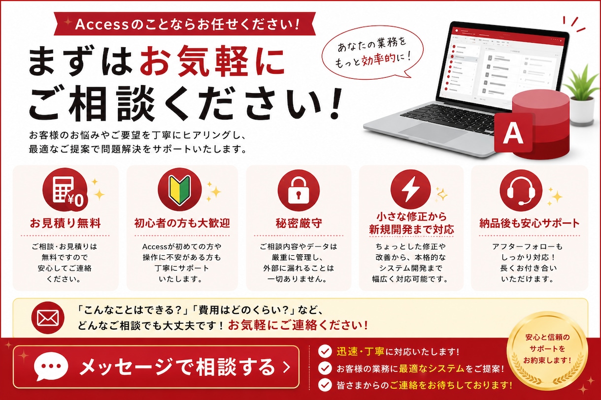 Accessシステムをオーダーメイドで作成します できる限りご希望に添った業務システムを構築いたします！ イメージ5