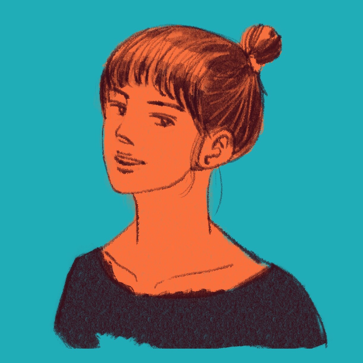 似顔絵を描いてSNS用のアイコンを作ります 古い印刷物のような色彩で、一味違うアイコンに。 イメージ7