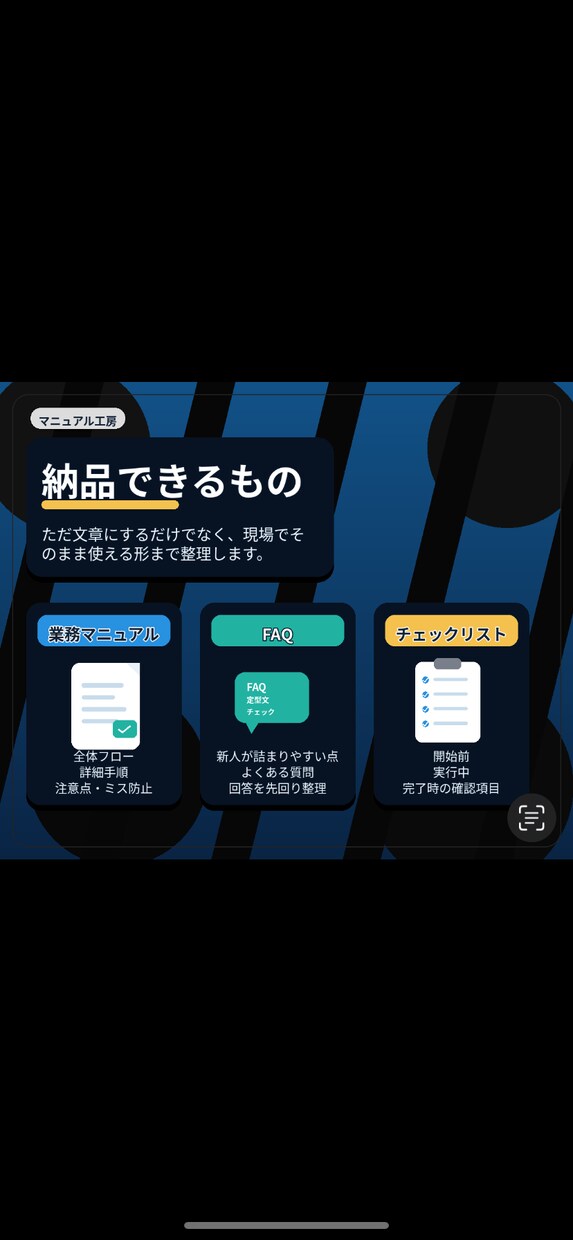 音声メモから業務マニュアルを作成します 雑なメモでもOK。口頭説明を現場で使えるマニュアルに整えます イメージ3