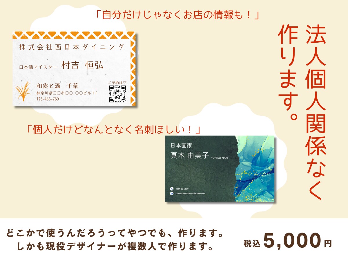 法人個人どちらでも名刺作ります。安い理由あります この料金で2案作成。１案くらい変なのも作るけど、多分大丈夫。 イメージ4