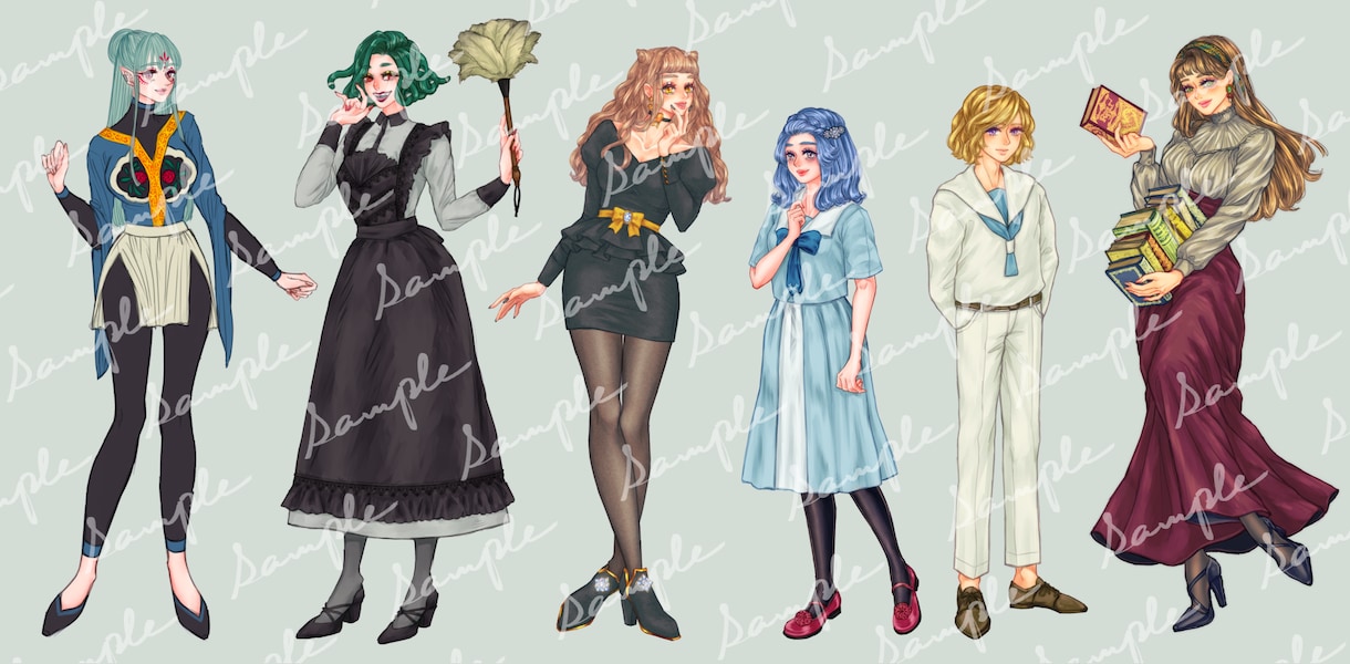 キャラクター立ち絵描きます 可愛いお洋服から、ファンタジーキャラまで イメージ1