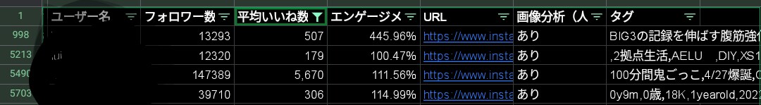 インフルエンサーのリスト（1000件）収集します 営業用インスタグラマーリスト作成します！ イメージ1