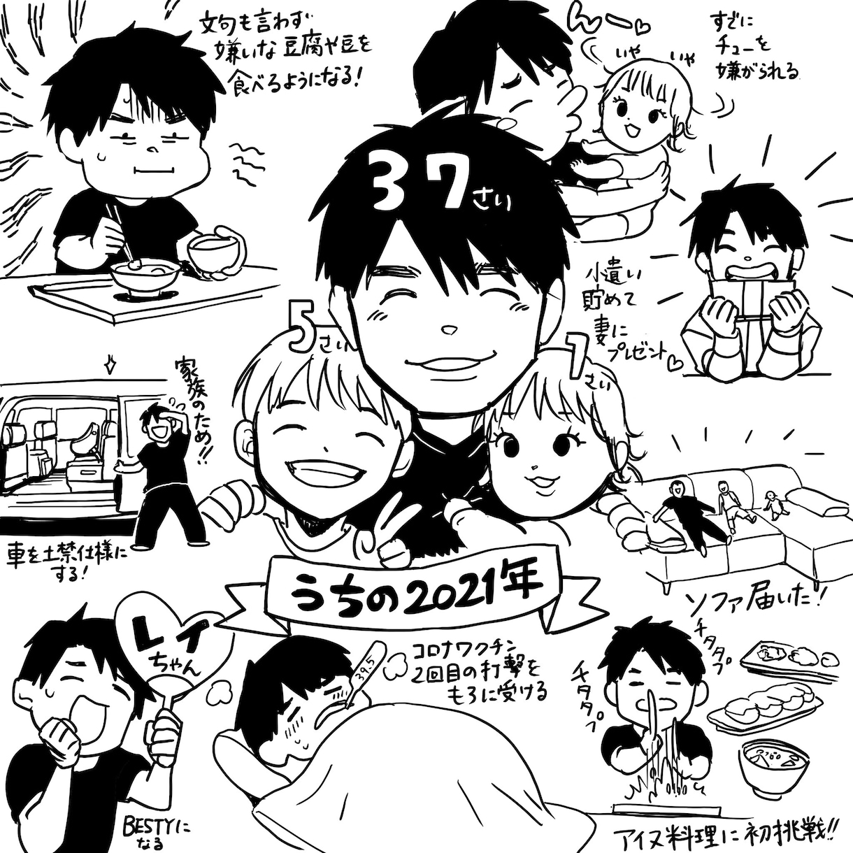 記念エピソードを1枚のイラストにまとめます 大切な出来事が一目瞭然！漫画調でわかりやすく描きます♪ イメージ2