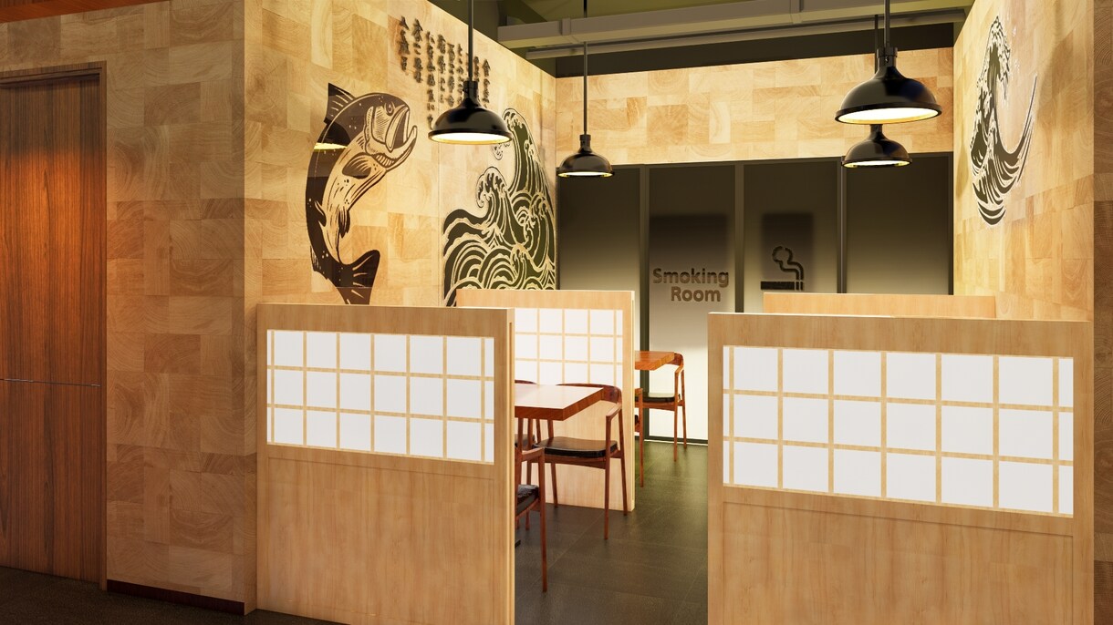 居酒屋向け｜内観パース制作 承りますます 空間の雰囲気と魅力をリアルに可視化します イメージ9