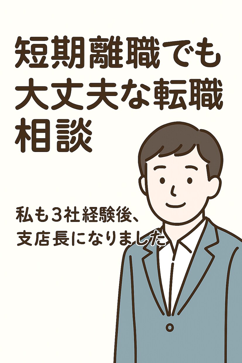 短期離職OK！26歳支店長がキャリア相談乗ります 転職3回でも安心！26歳で支店長になれた私が寄り添います。 イメージ1