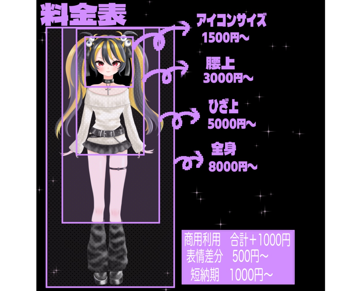 VTuber様、OCのイラストを描きます できる限りのご要望にお応えしたいと思っています イメージ1