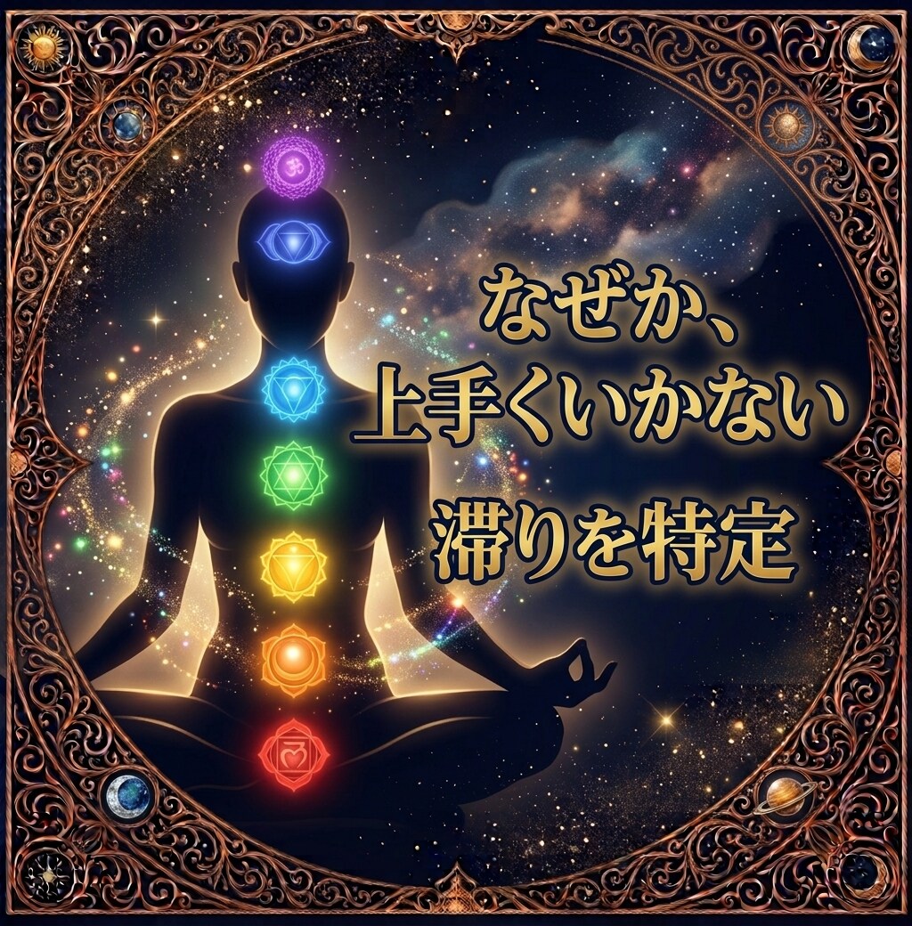 頑張るほど、なぜか上手くいかない原因がわかります 滞っているチャクラの部位を特定します イメージ1