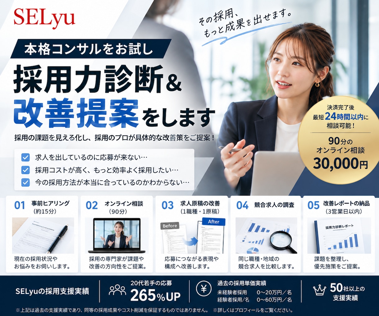 本格コンサルをお試し！採用力診断＆改善提案をします 採用の課題を見える化。採用のプロが本気で改善策をご提案！ イメージ1