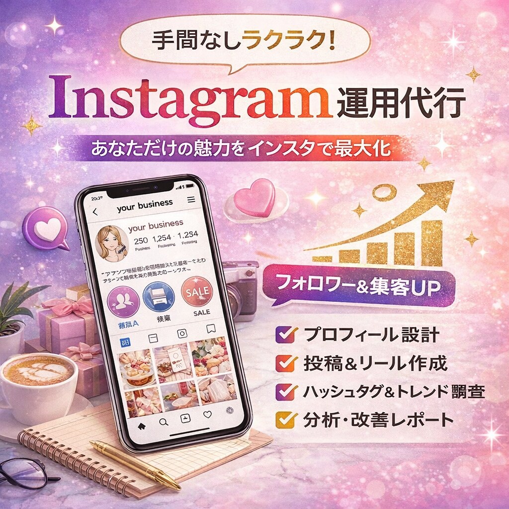 73%OFF！インスタを1ヶ月間運用代行します 先着1名限定！この金額でお受けします！ イメージ1