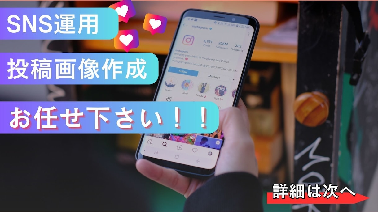 高品質な投稿画像作成してSNSの運用アップをします 報連相をしっかり行いなるべく早い納期でいきます！ イメージ1