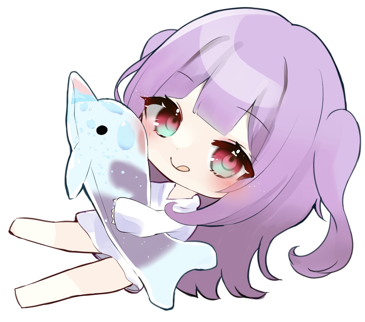 可愛いイルカぬいぐるみ量産イラストを提供します イルカぬいぐるみを持った子(ポーズ指定不可)の量産イラスト イメージ2