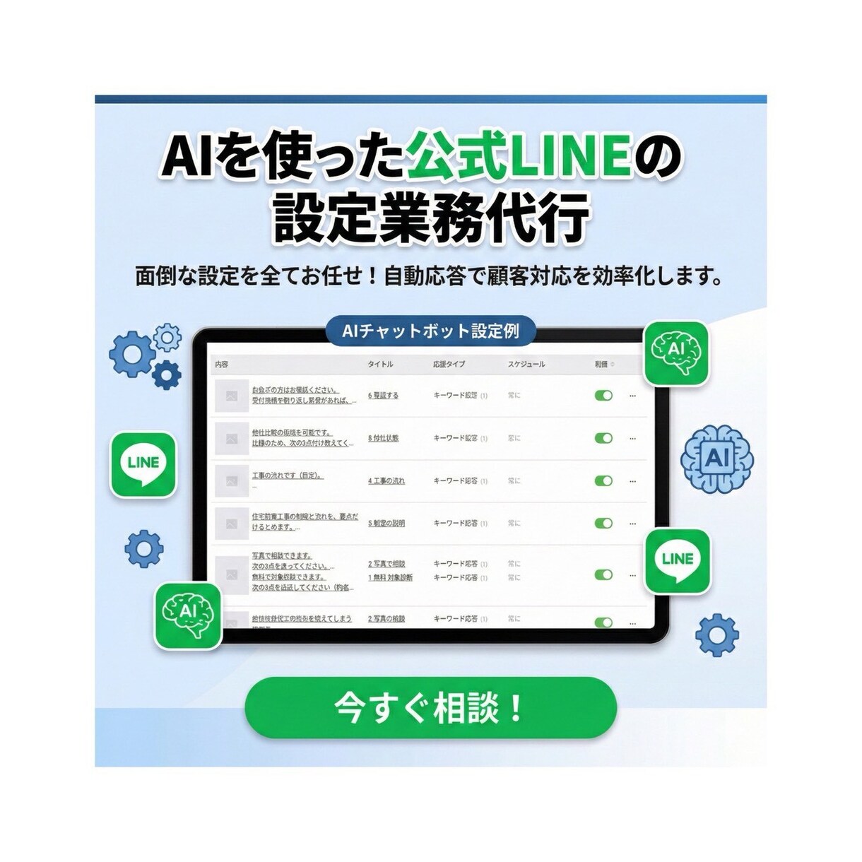 LINE公式登録後に自動応答と導線を設計設定します 個人事業主向け☆LINEの応答メッセージで自動化を行います イメージ5