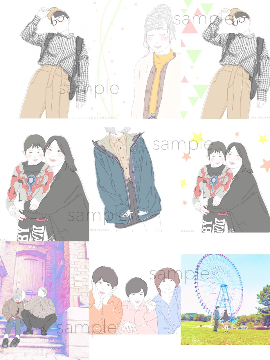 デジタル◎﻿1枚のお写真をイラストに◎します 思い出のお写真をお洒落なイラストに¨̮ イメージ5