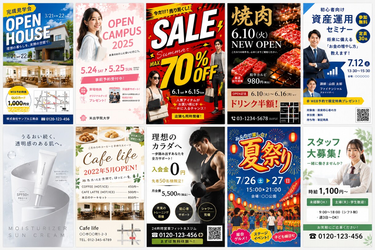 10組限定価格‼️高品質な目を引くチラシ制作します 集客につながるデザインをご提案 イメージ3