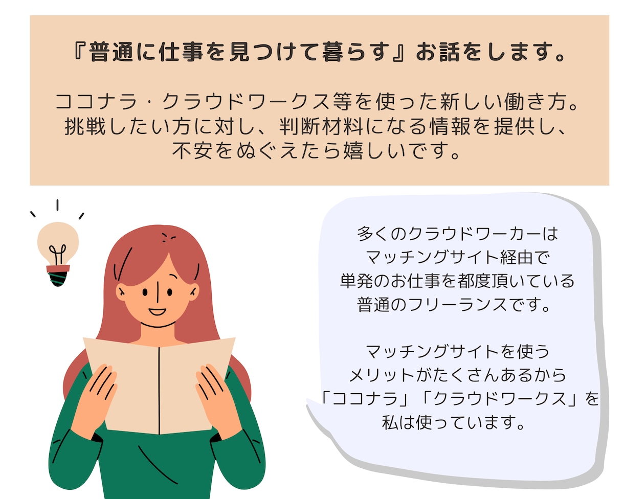 休職者特別価格：在宅ワークの相談に乗ります 在宅で働きたい制約がある方に、安全な情報を提供します。 イメージ2