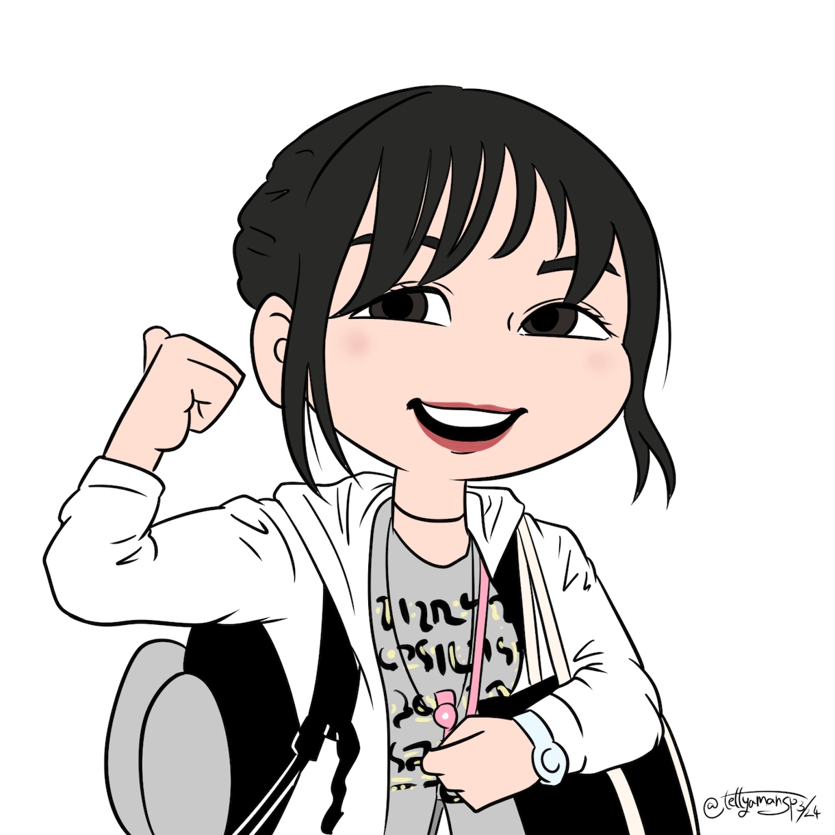 アメリカアニメ調で似顔絵イラスト描きます 似顔絵の中でも差をつけたいあなたへ、３等身であなたを描きます イメージ5