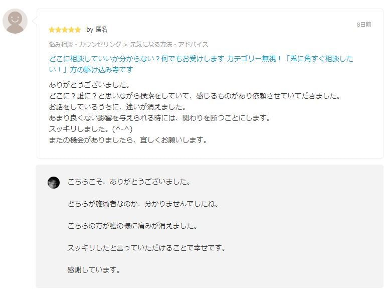 急いで悩みを半減したい方のお悩みを引き受けます どのカテゴリで相談したらいいか分からない?ここに来てください イメージ2