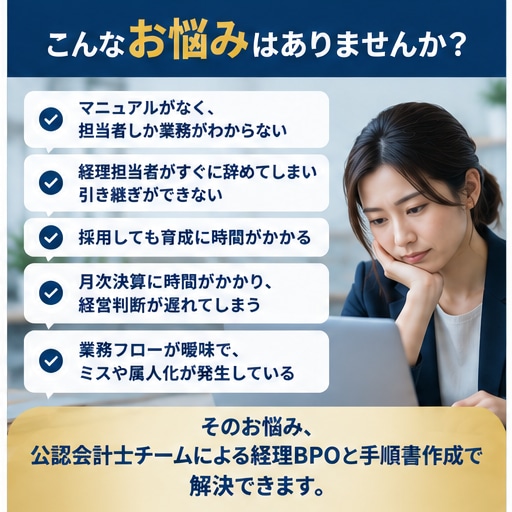 公認会計士が経理代行および手順書を作成します 業務一覧・工程表に基づく高品質なBPOとマニュアル化 イメージ2