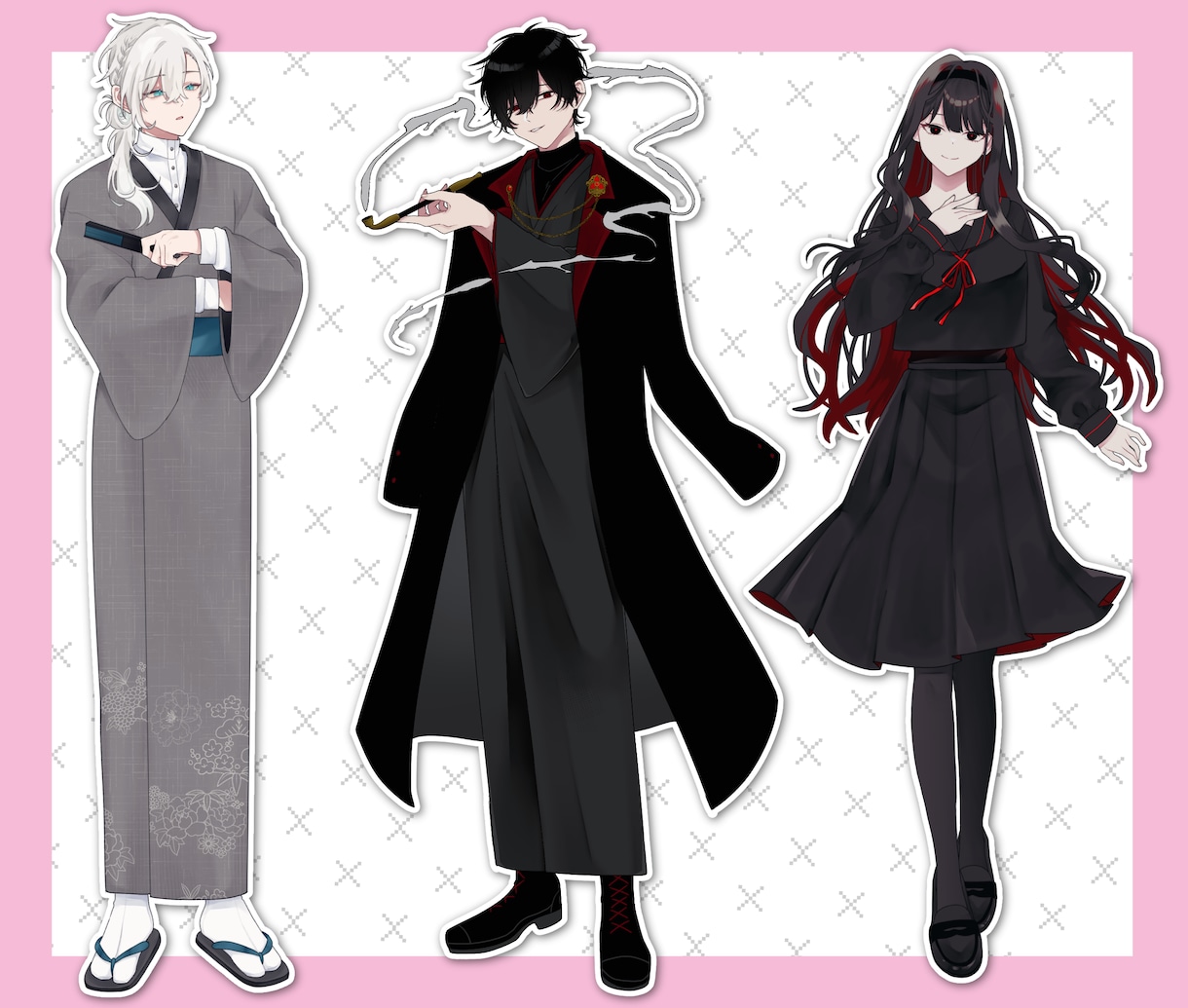 立ち絵イラスト承ります 20代の男女が得意です！創作活動のお手伝いに♪ イメージ10