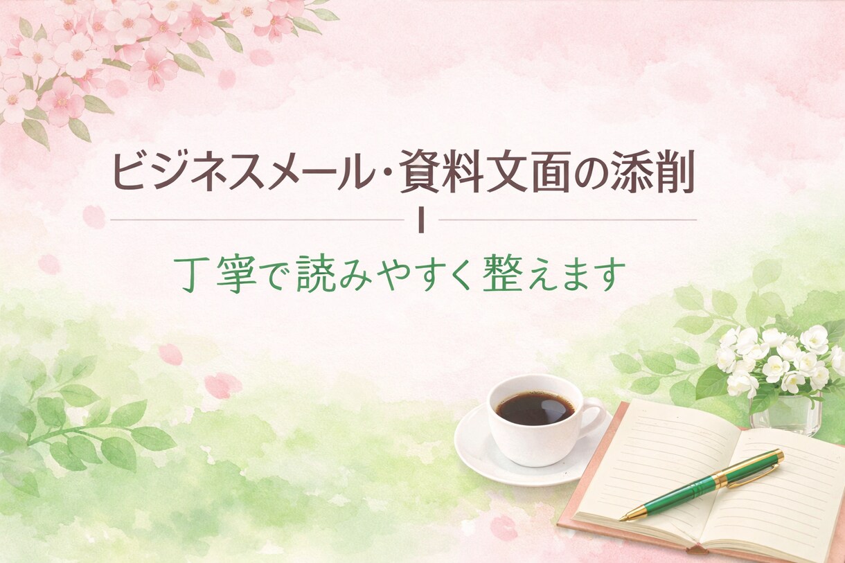 ビジネスメール・資料文面を丁寧に添削いたします 読みやすく信頼される文章へ整えます イメージ1