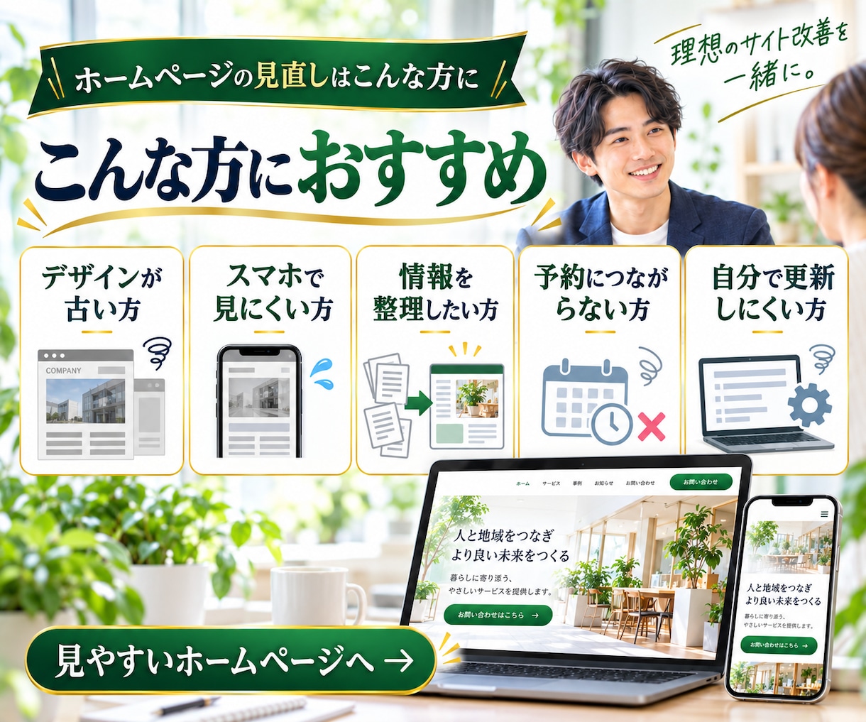 既存ホームページをリニューアルします 古いHPを見やすく予約につながる形へ改善します イメージ4