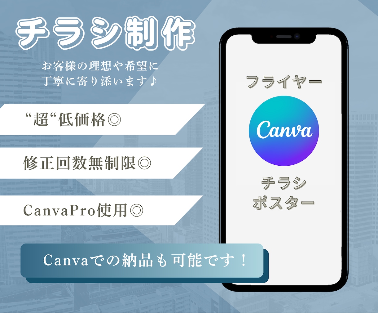 Canvaでチラシ・ポスター等を低価格で制作します ご納得いただけるまで何度でも修正可能◎CanvaPro使用◎ イメージ1