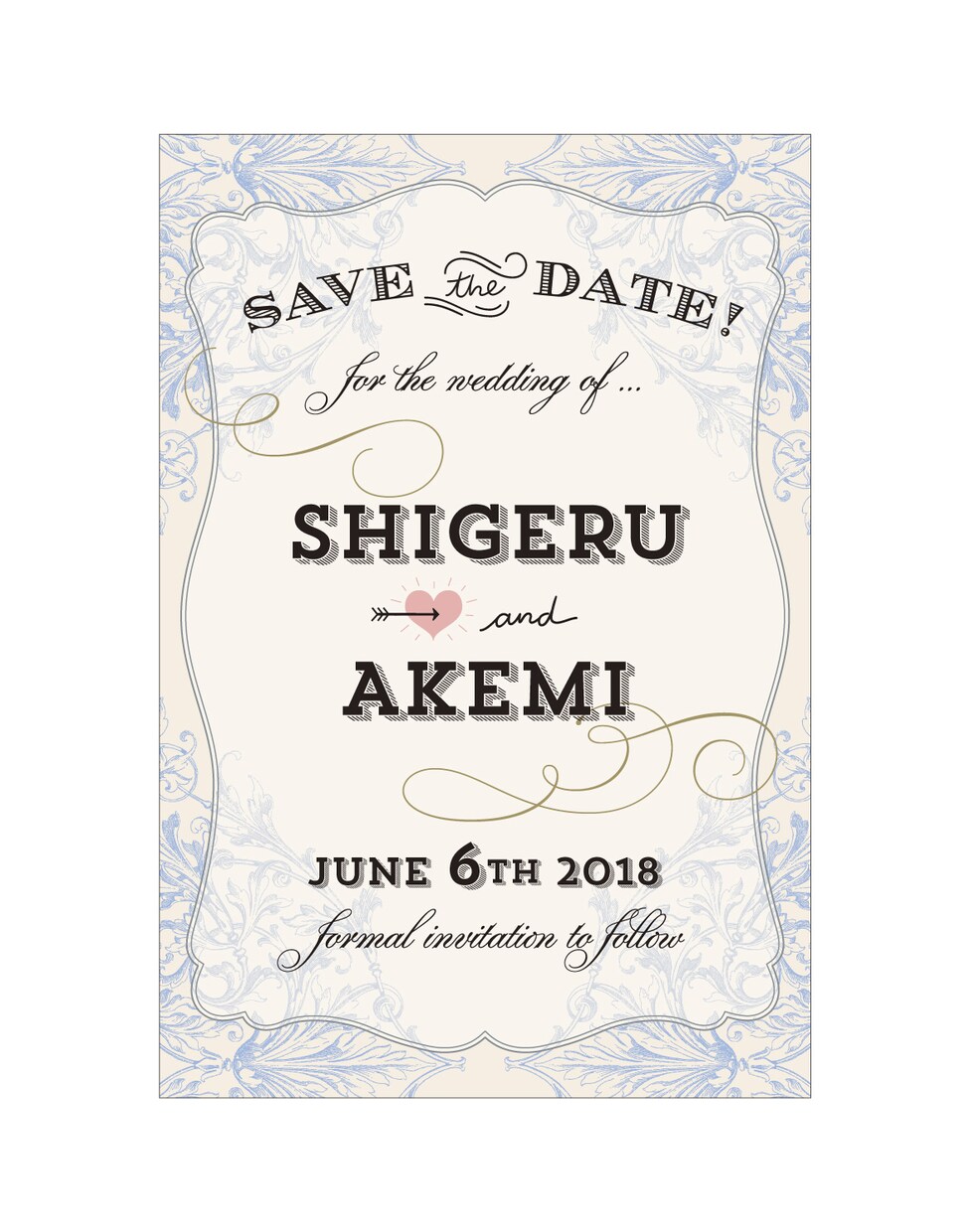結婚式のお知らせをオシャレに♪作ります カスタムデザインで色も選べるSave the date♡ イメージ2