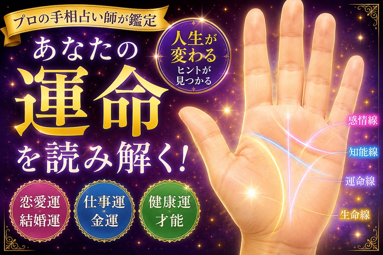 貴方の手相を占います 貴方のためだけに占わせていただきます。 イメージ1
