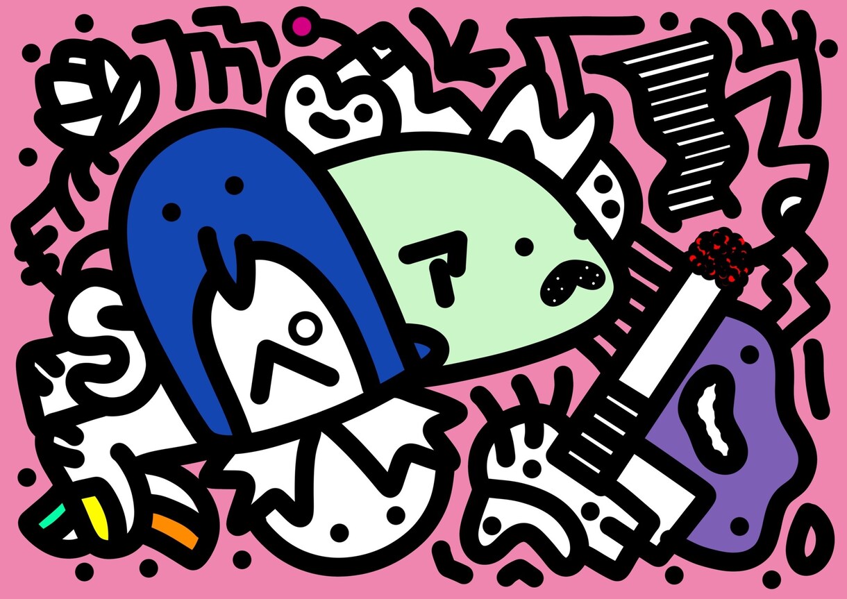 Tシャツやサコッシュ等のデザインとして使えます へんてこデザインでカラフルに可愛い！ イメージ2