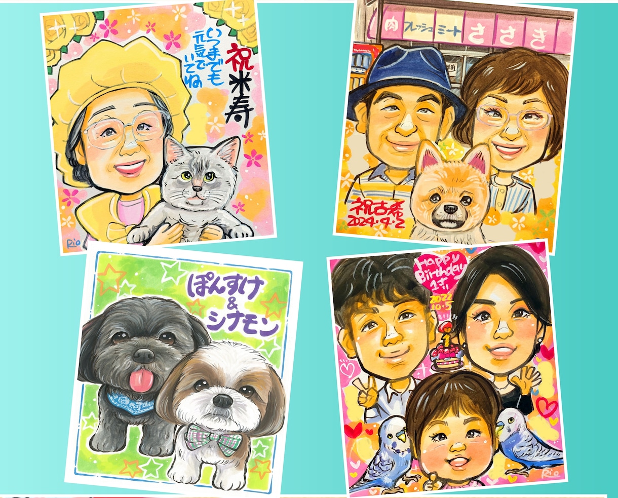 世界でたった一枚の手描き似顔絵☆お描きいたします ☆長寿祝い☆結婚式☆記念日等のプレゼントにいかがですか!!☆ イメージ7