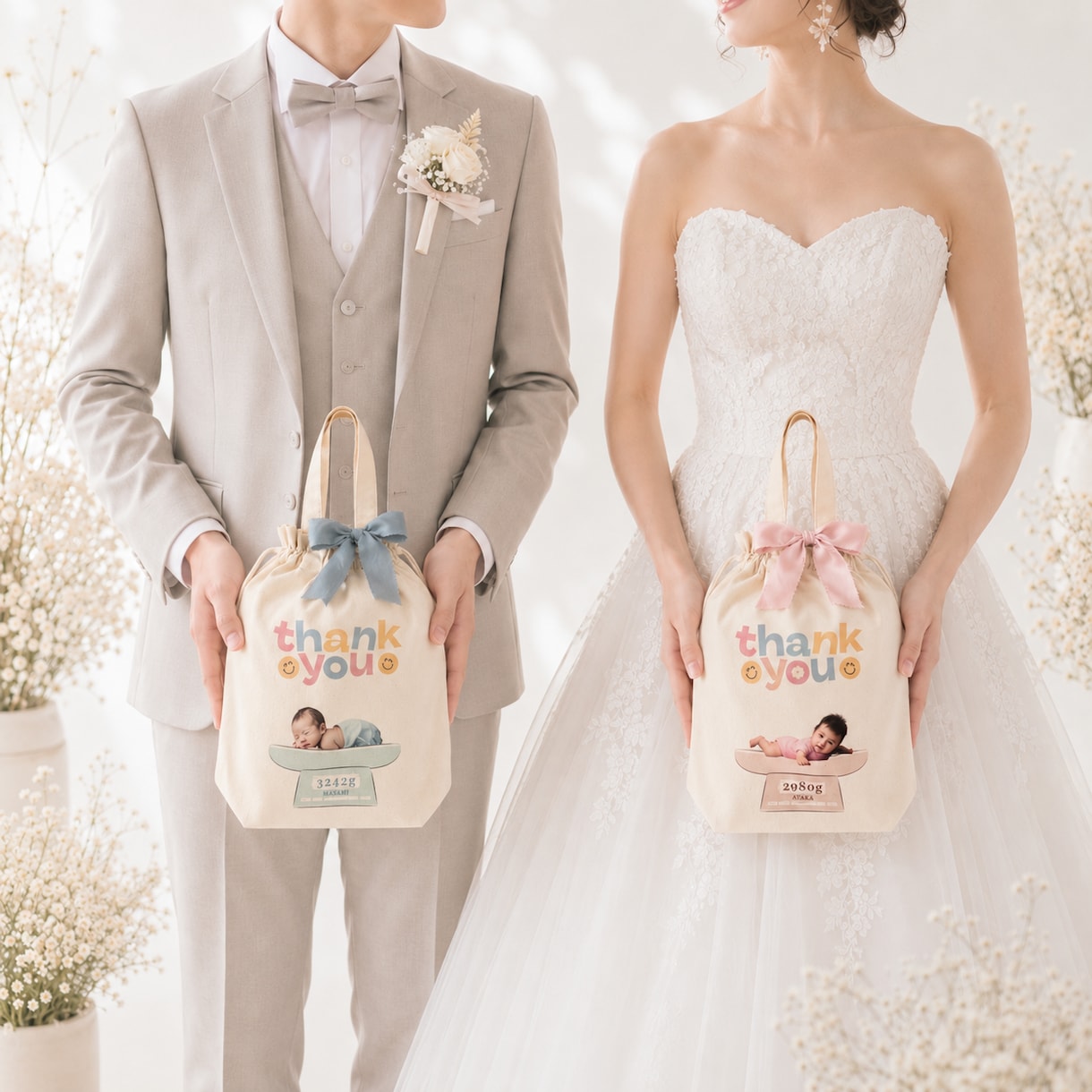 体重米セット作ります 結婚式で渡せる　両親贈呈品　新郎新婦様２セット付き イメージ6