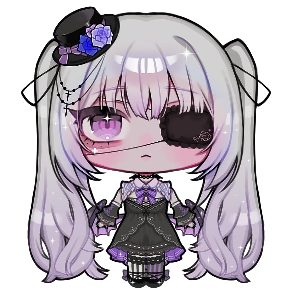 ゴスロリ風でかわいいミニキャライラスト作成します 修正無料・7日以内に納品いたします！ イメージ1