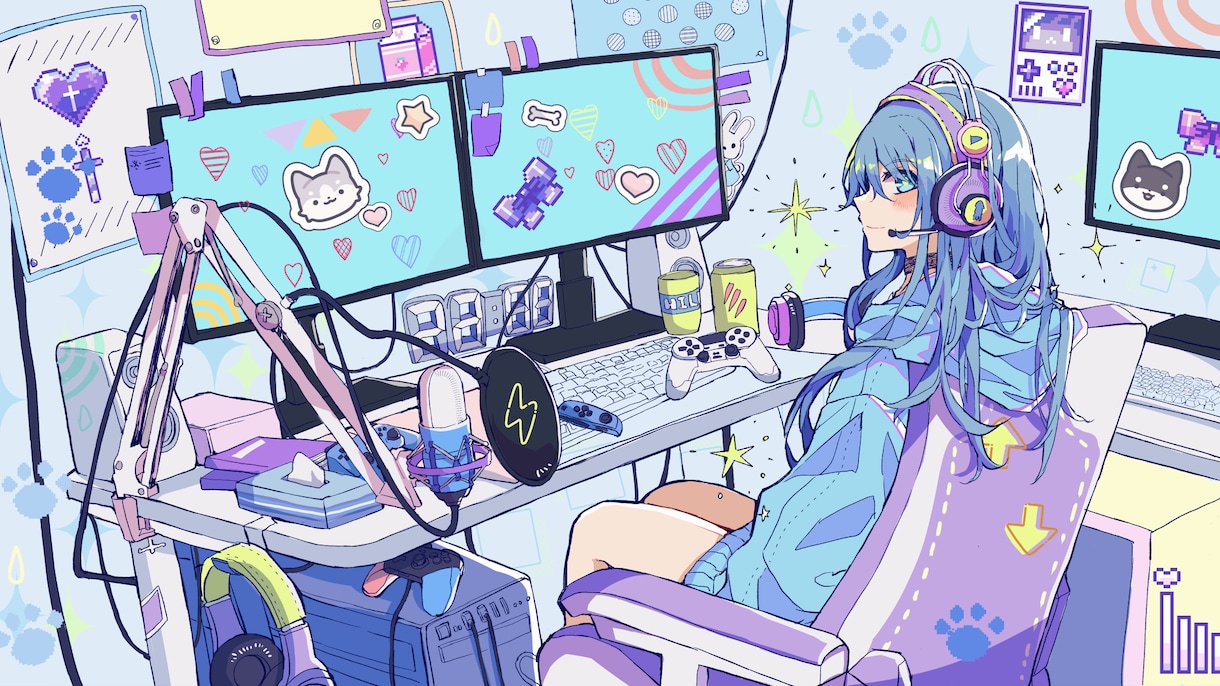 歌ってみた・配信サムネイル・一枚イラスト作成します 記念グッズ・ボカロ・MVイラスト・キャラクターデザイン等作成 イメージ2