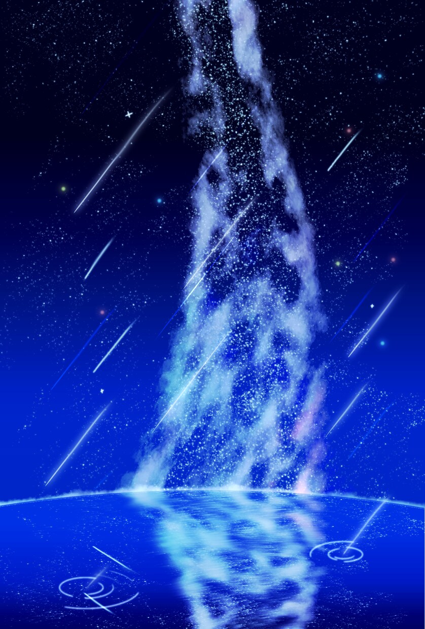 天の川の綺麗なイラストを描きます キラキラとした彩度高めの星空です イメージ2