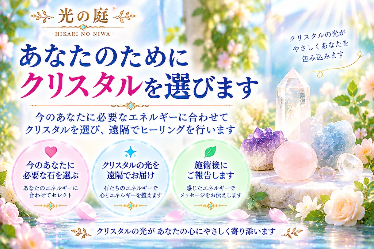 今のあなたに合うクリスタルで遠隔ヒーリングします まずは1回、クリスタルの癒しを気軽に体験できます イメージ3