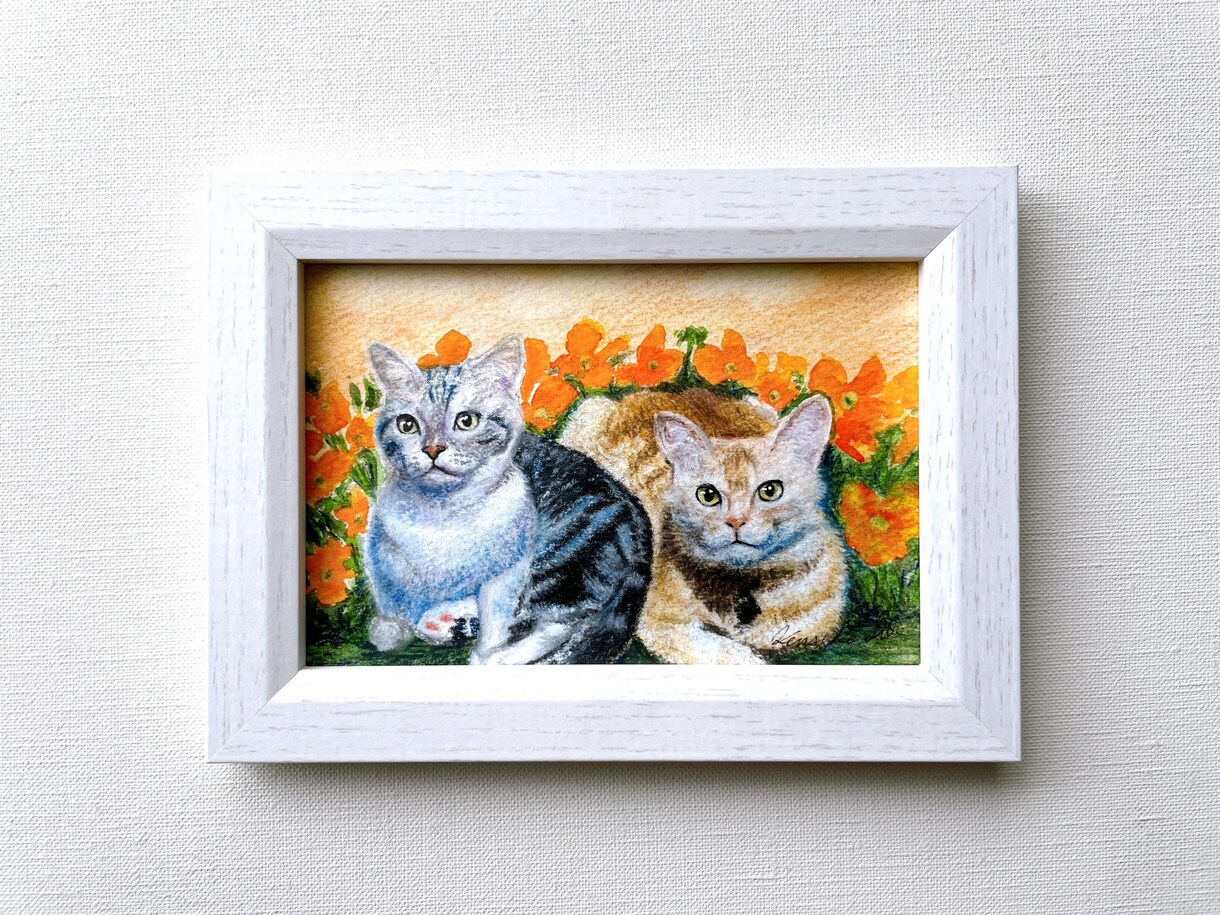 プロの画家がペット肖像画を制作します ハガキサイズでお手軽価格の本格アート イメージ3