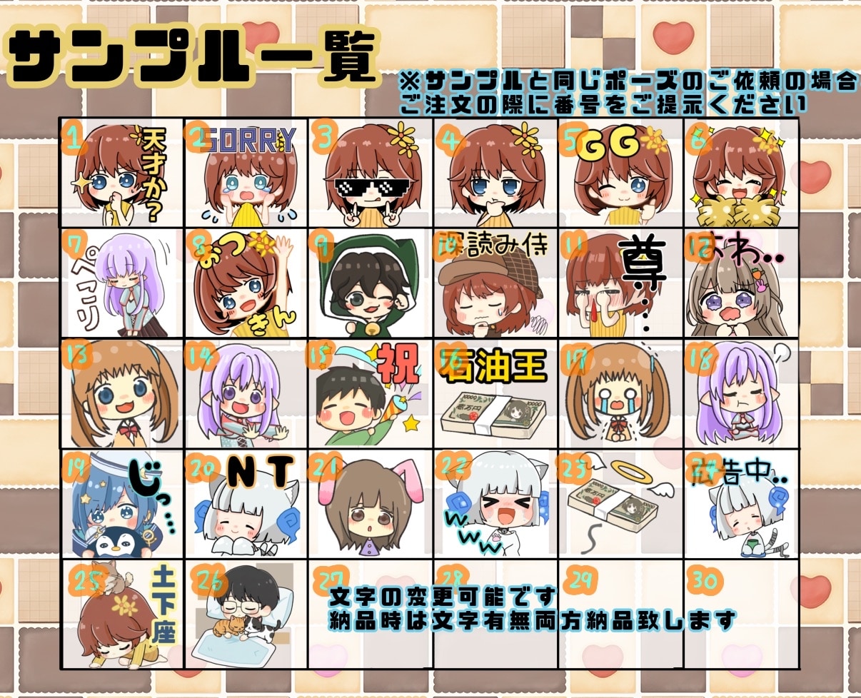 Twitch/Youtubeのスタンプ描きます かわいいちびキャラ！商用込みです！ イメージ2