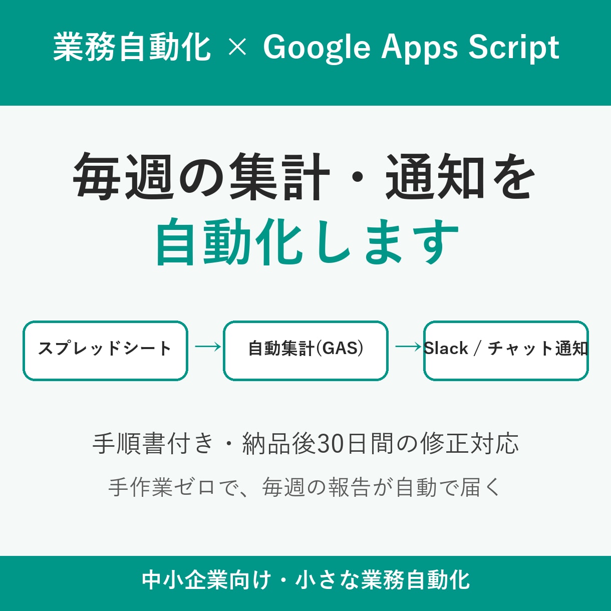 毎週の集計・通知をGASで自動化します シート集計→Slack・チャットへ自動通知。手順書付き イメージ1