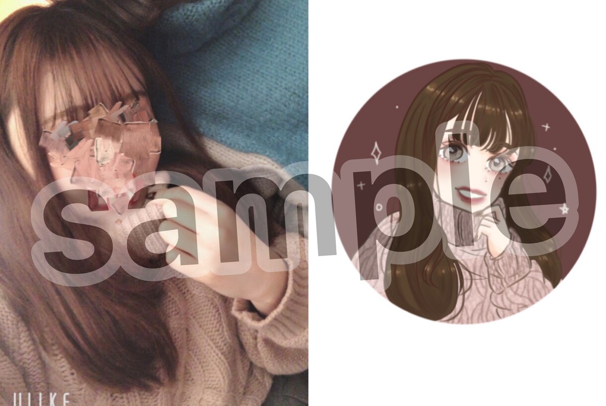 お写真から似顔絵風イラスト承ります SNSのアイコン・家族、恋人、友達へのプレゼントに♪ イメージ5